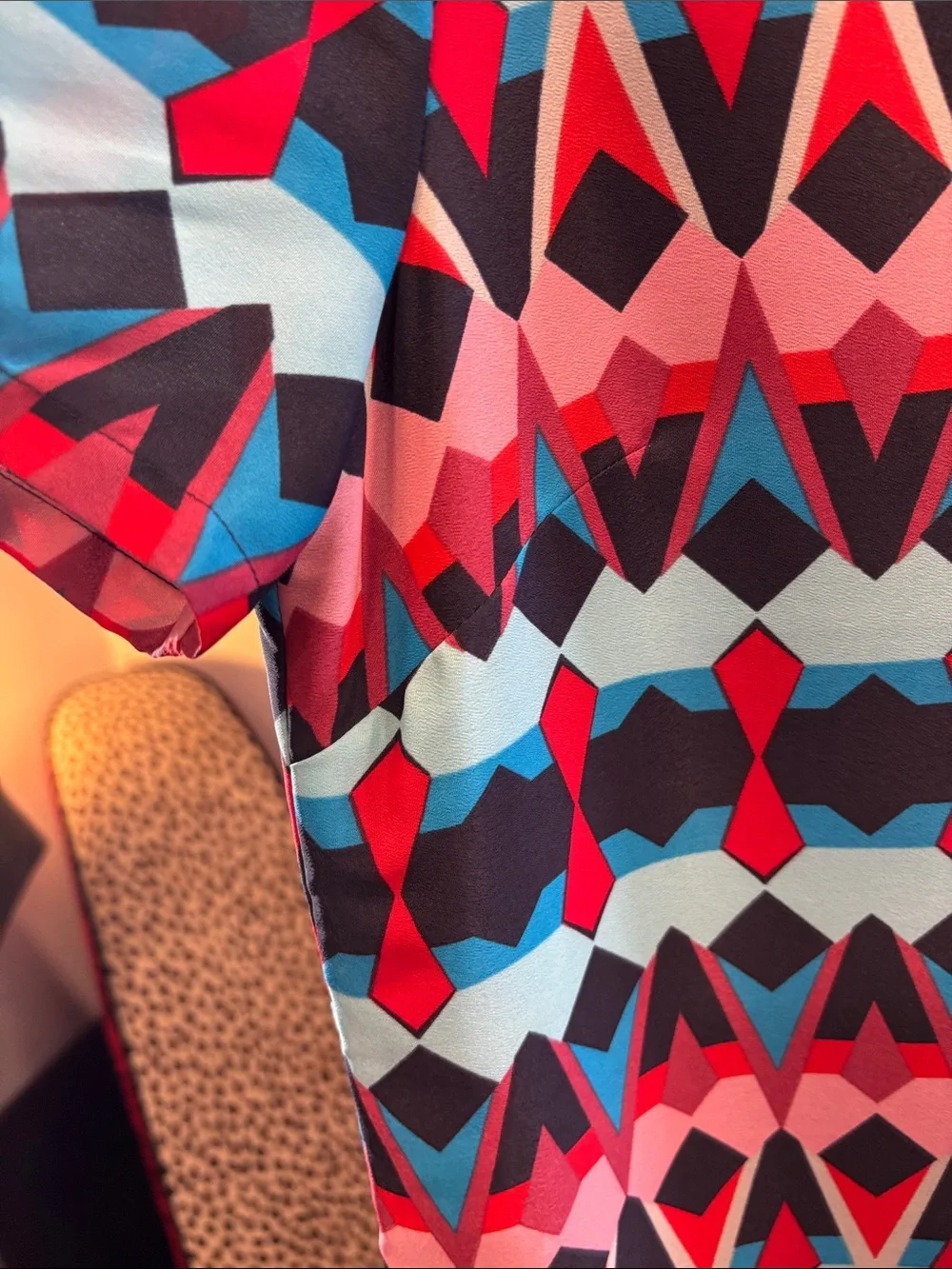 J. Crew Geometric Sheath Dress in Black, Pink, Red & Turquoise